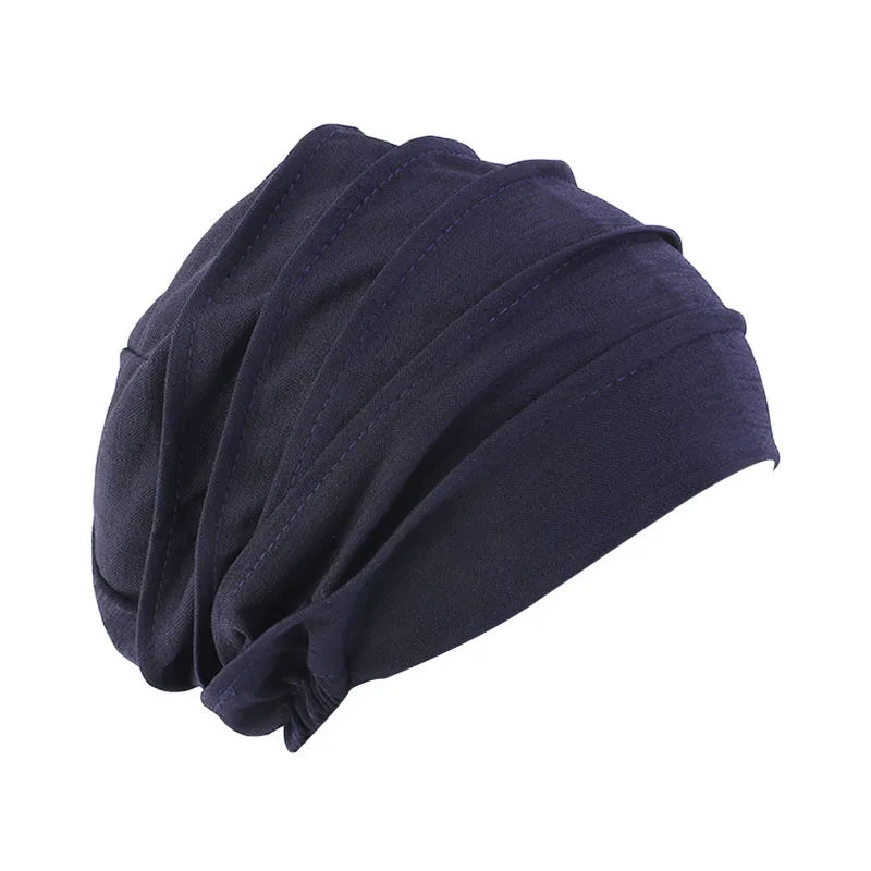 Women Slouch Beanie Chemo Cap Solid Color Bonnet Inner Hijabs Cap Muslim Head Wraps Femme Wrap Head Elastic Turban Hat