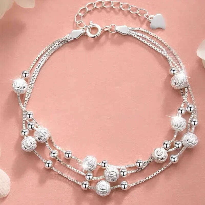 Luxury 925 Sterling Silver Star Beaded Bracelet for Women - D&M Boutique