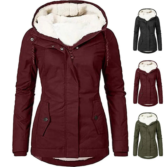 2024 Hooded Zipper Coat – Loose Fit, Pockets, Thick Parka - D&M Boutique 