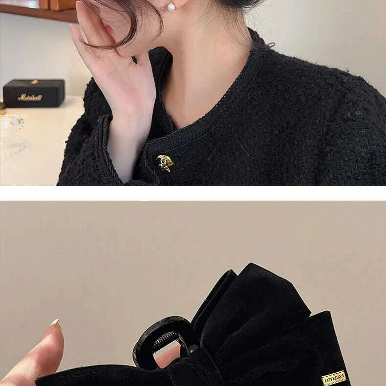 Velvet Double-Sided Bow Hair Clips - D&M Boutique