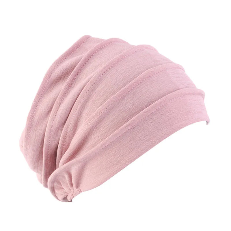 Women Slouch Beanie Chemo Cap Solid Color Bonnet Inner Hijabs Cap Muslim Head Wraps Femme Wrap Head Elastic Turban Hat