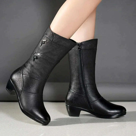 SBIP Mid-Calf Leather Boots