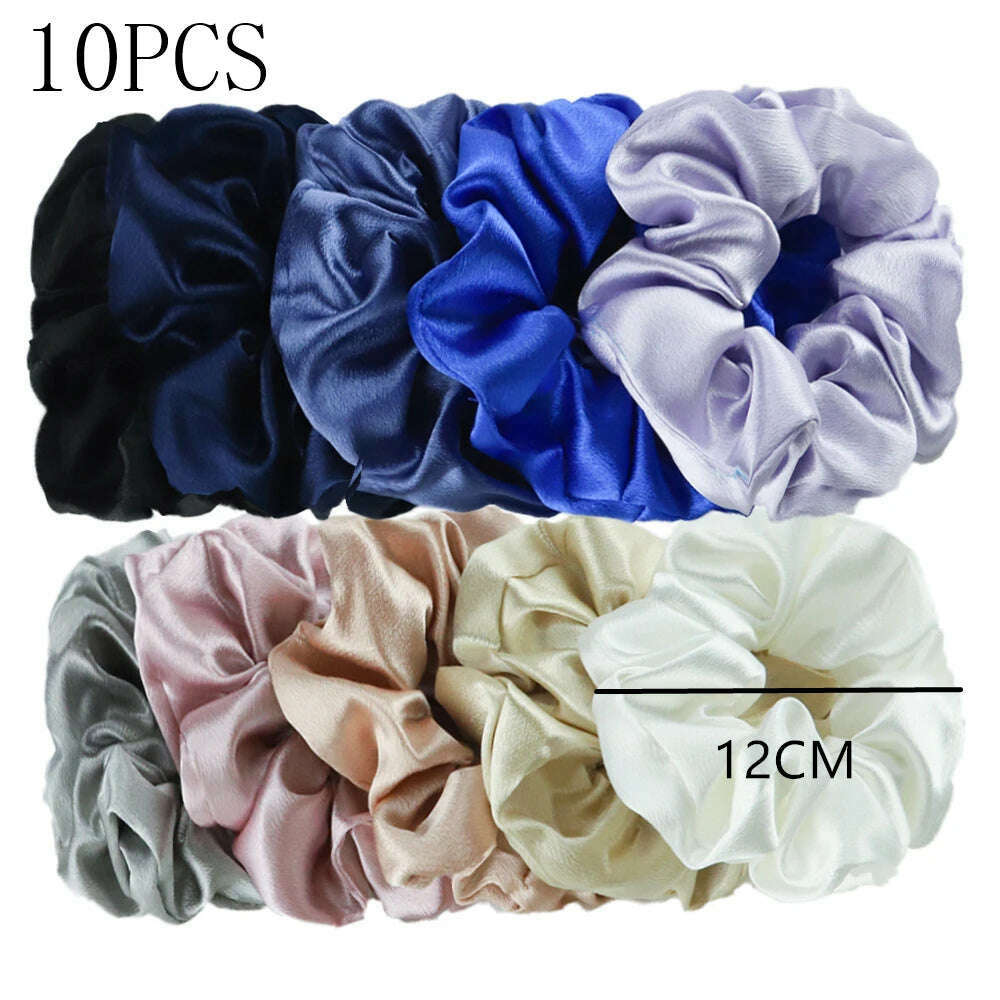 Vintage Satin Scrunchies Hair Bands for Women