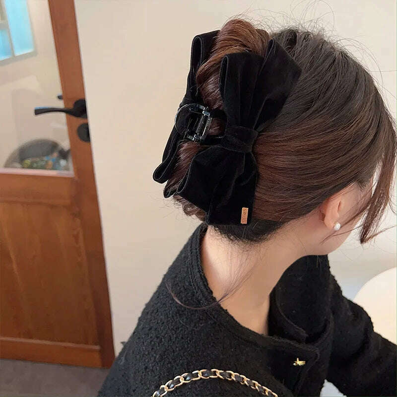 Velvet Double-Sided Bow Hair Clips - D&M Boutique