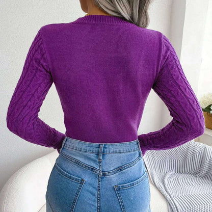 2024 Autumn/Winter Women's Sweater: Hollow Out, Long Sleeve - D&M Boutique 