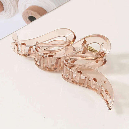 Oversized 13CM Wavy Frosted Matte Transparent Hair Claw