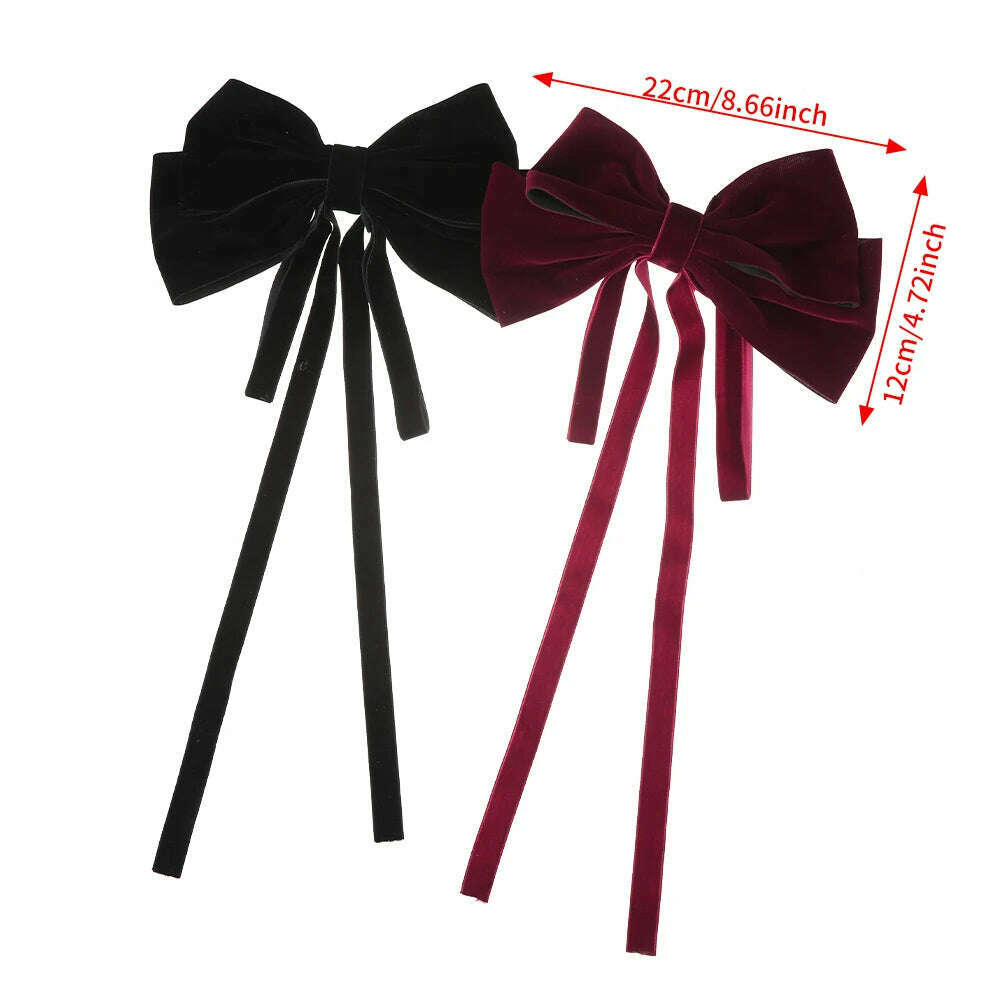 Velvet Bow Hair Barrettes for Women