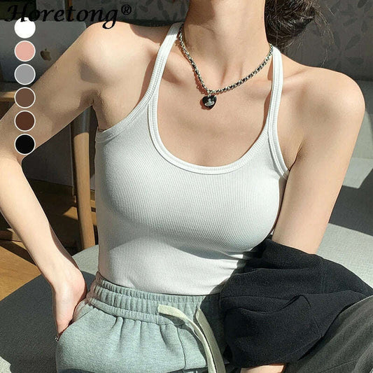 2024 Halter Tank Top – Knitted, Slim Fit, Summer Chic