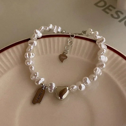 New 925 Silver Pearls Knot Bracelet for Women Gift