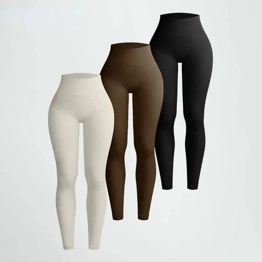 Seamless Knit Yoga Leggings – High Waist, Stretchy & Fit - D&M Boutique