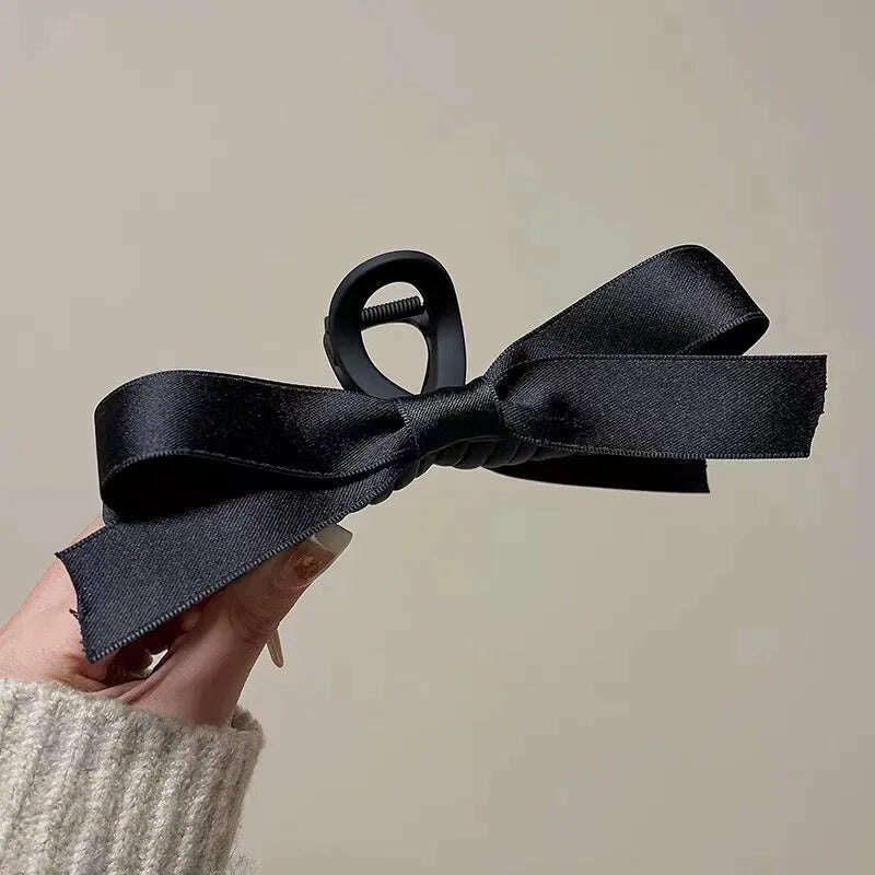 Velvet Black Bow Hair Clips for Women.