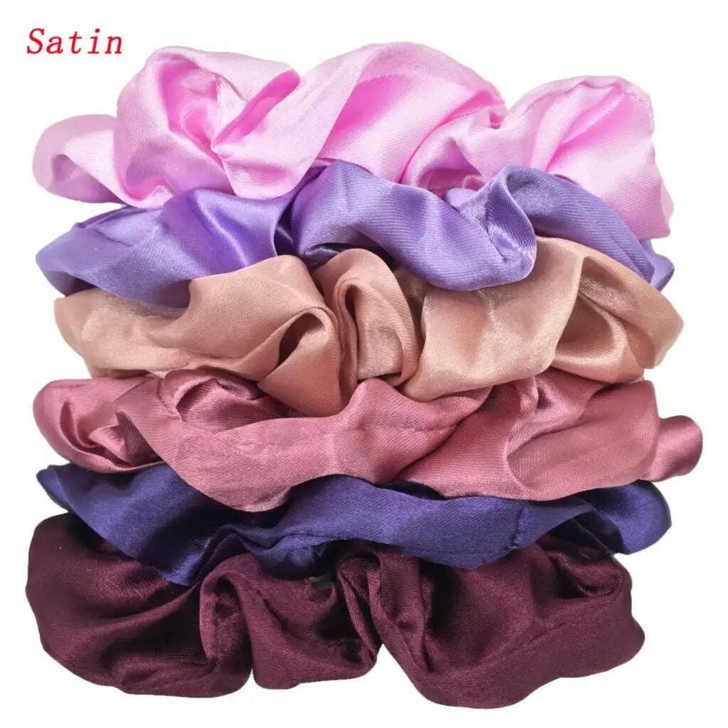 Vintage Satin Scrunchies Hair Bands for Women