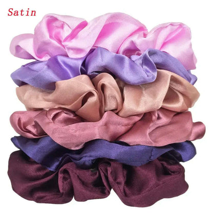 Vintage Satin Scrunchies Hair Bands for Women