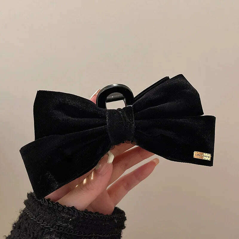 Velvet Double-Sided Bow Hair Clips - D&M Boutique