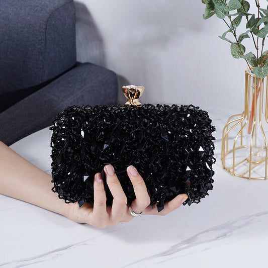 2024 Luxury Sequin Beaded Evening Clutch with Chain