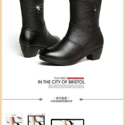 SBIP Mid-Calf Leather Boots