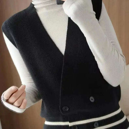 2024 Knitted Cardigan Vest: Loose, Casual Sleeveless Sweater