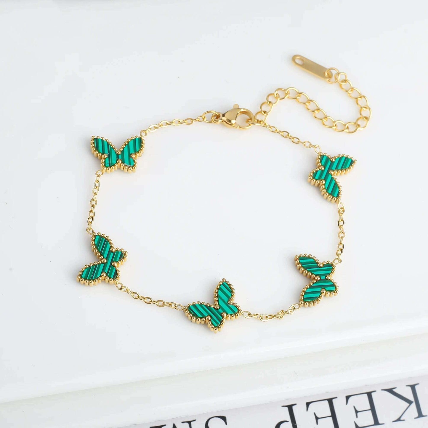Hot Sale Luxury Stainless Steel Insect Butterfly Bracelet Simple for Woman Casual Holiday Party Jewelry Accessories Clover