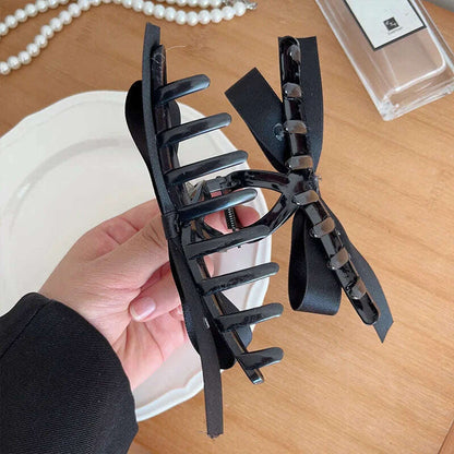 Velvet Black Bow Hair Clips for Women.