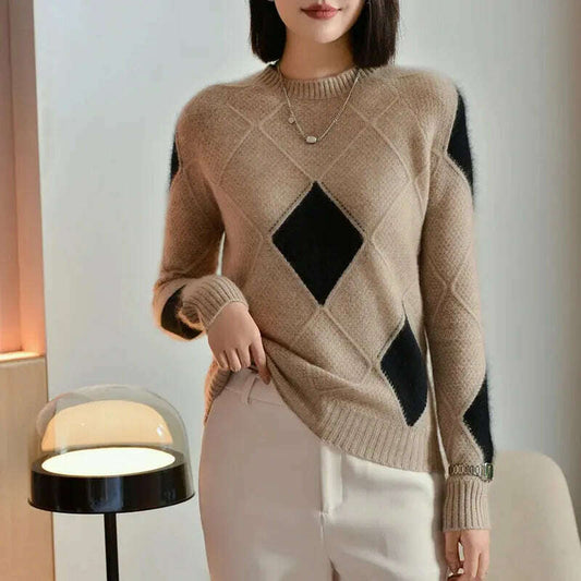 100% Wool O-Neck Sweater: Women’s Autumn/Winter Pullover