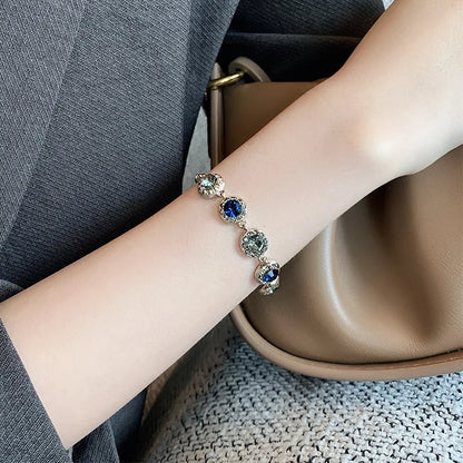 Korean Luxury Zircon Flower Adjustable Bracelet for Women Elegant Love Heart Butterfly Round Shiny Wedding Bracelet Jewelry Gift - D&M Boutique