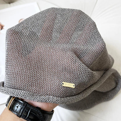 Japanese Fashion Mesh Breathable Linen Beanie Man Woman Casual Elegant Skull Cap Pullover Hats Headscarf Spring Summer Autumn