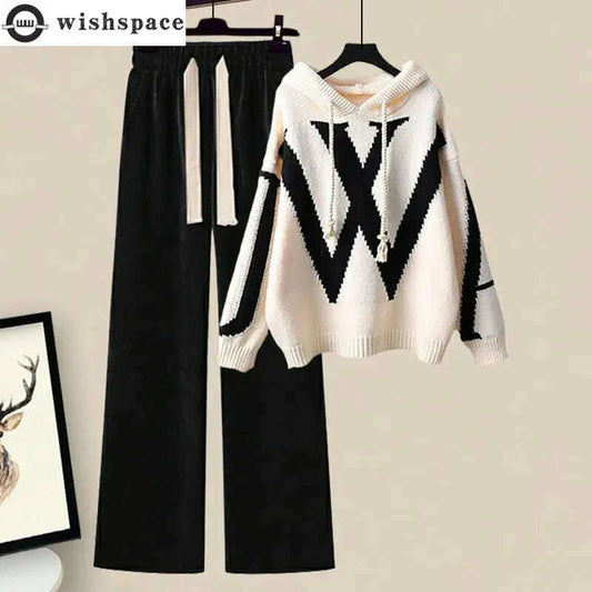 Autumn/Winter 2024 Women's Sweater & Wide-Leg Pants Set