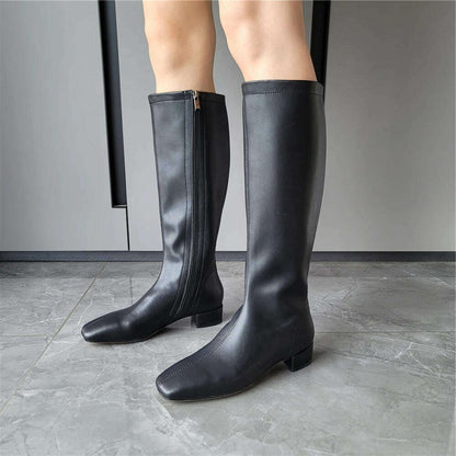 FEDONAS Women's Leather High Heel Boots