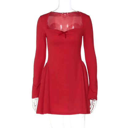 Dulzura Slit Flare Sleeve A-Line Mini Dress