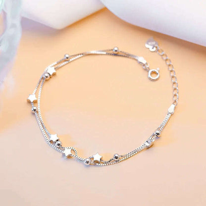 Luxury 925 Sterling Silver Star Beaded Bracelet for Women - D&M Boutique