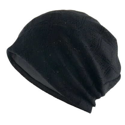 Women's Knit Diamond Mesh Slouchy Beanie Breathable Spring Summer Hat Lightweight Casual Outdoor Beanies Soft Sleep Bonnet Cap