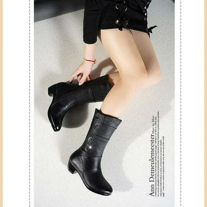SBIP Mid-Calf Leather Boots