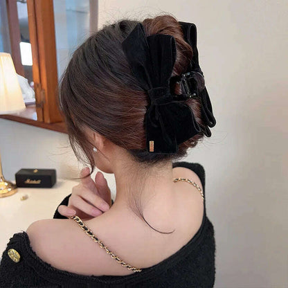 Velvet Double-Sided Bow Hair Clips - D&M Boutique