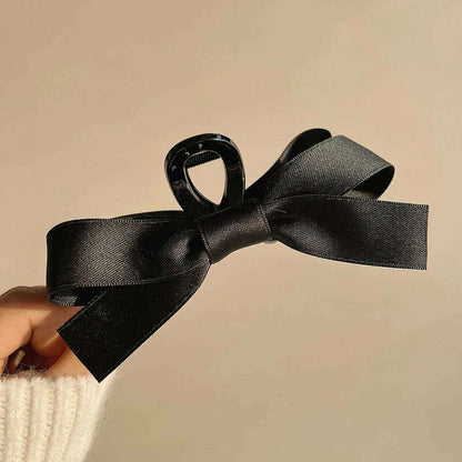 Velvet Black Bow Hair Clips for Women.