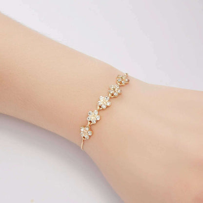 Korean Luxury Zircon Flower Adjustable Bracelet for Women Elegant Love Heart Butterfly Round Shiny Wedding Bracelet Jewelry Gift - D&M Boutique