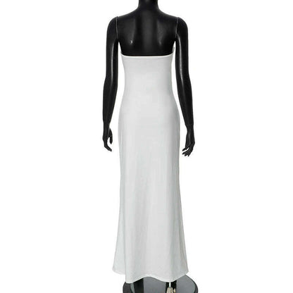 CUTENOVA Strapless Cut-Out Bodycon Maxi Dress
