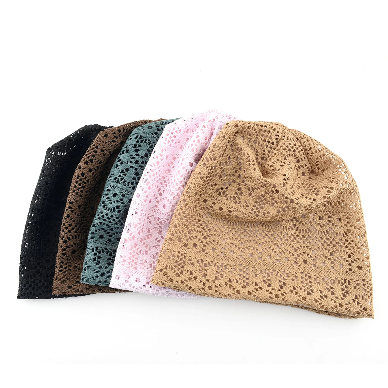 Women's Knitted Lace Lightweight Slouchy Hat Spring Summer Breathable Elegant Design Beanie For Lady Outdoor Casual Outfits