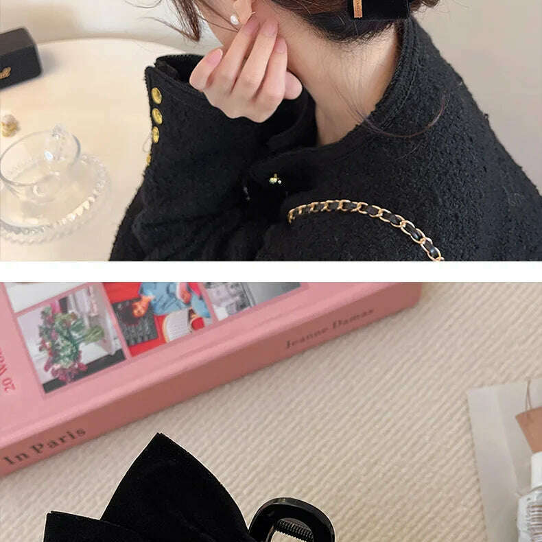 Velvet Double-Sided Bow Hair Clips - D&M Boutique