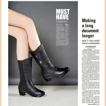 SBIP Mid-Calf Leather Boots