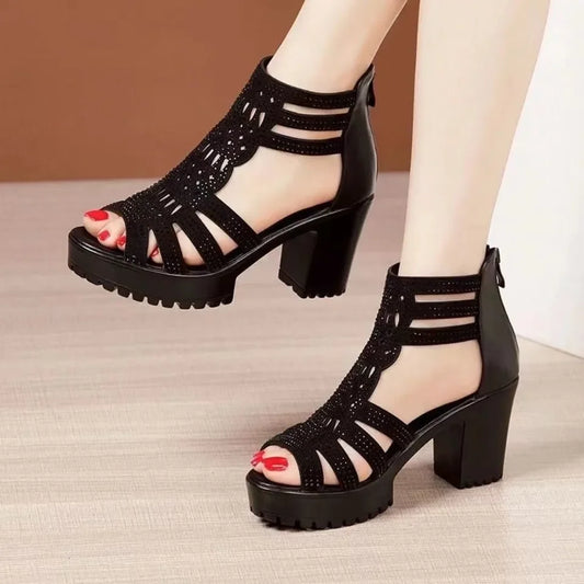 Chunky Platform Open-Toe Sandals - Party-Ready Heels