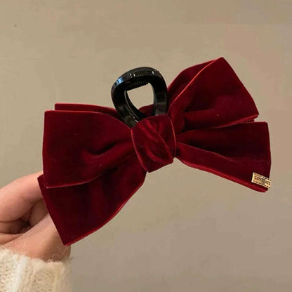 Velvet Double-Sided Bow Hair Clips - D&M Boutique