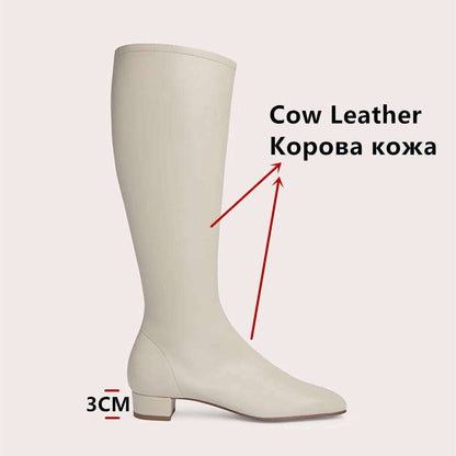 FEDONAS Women's Leather High Heel Boots