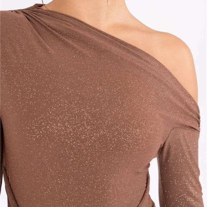 Mozision Sparkle Long Sleeve Sexy Maxi Dress for Women
