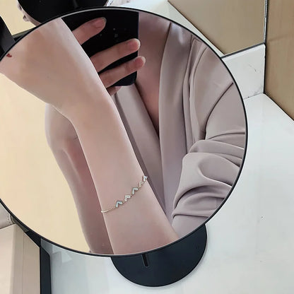 Korean Luxury Zircon Flower Adjustable Bracelet for Women Elegant Love Heart Butterfly Round Shiny Wedding Bracelet Jewelry Gift - D&M Boutique
