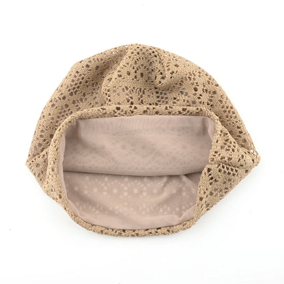 Women's Knitted Lace Lightweight Slouchy Hat Spring Summer Breathable Elegant Design Beanie For Lady Outdoor Casual Outfits