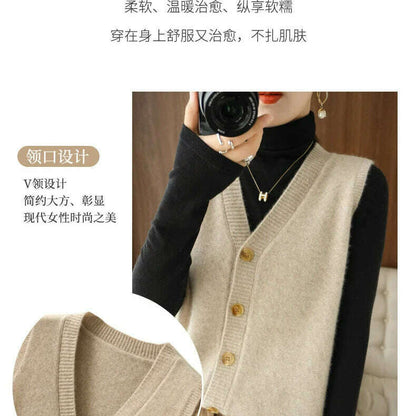 2024 Women's Cashmere Sleeveless Sweater Vest