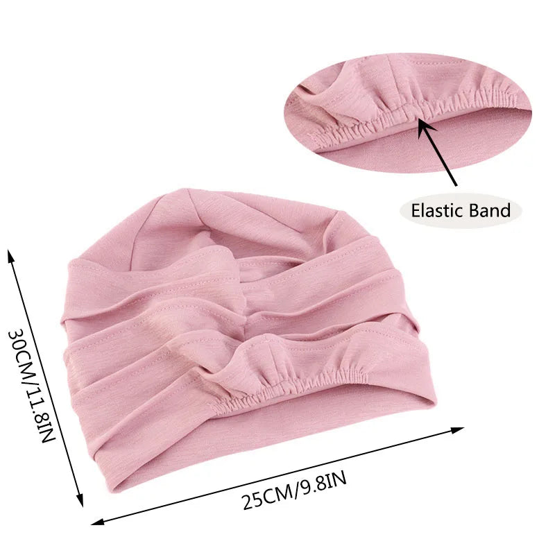 Women Slouch Beanie Chemo Cap Solid Color Bonnet Inner Hijabs Cap Muslim Head Wraps Femme Wrap Head Elastic Turban Hat
