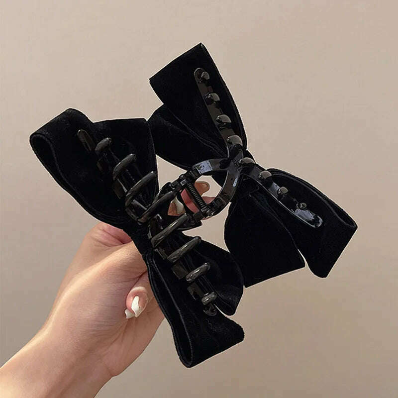 Velvet Double-Sided Bow Hair Clips - D&M Boutique