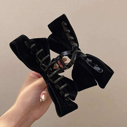 Velvet Double-Sided Bow Hair Clips - D&M Boutique