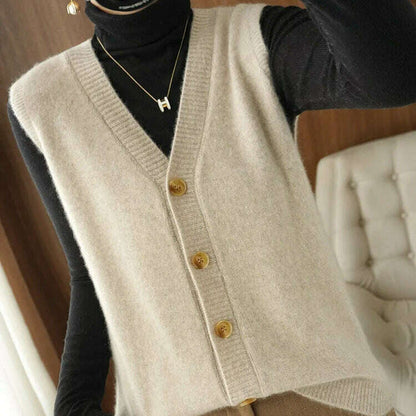 2024 Women's Cashmere Sleeveless Sweater Vest